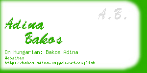adina bakos business card